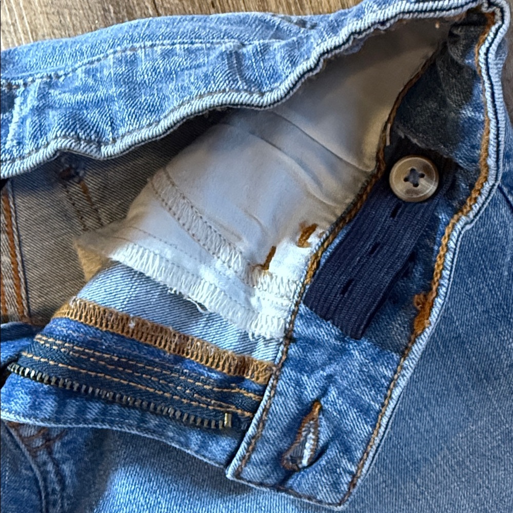 Abercrombie Kids Girls High Rise Wide Leg Blue Jeans With Ruffled & Bow 13/14 L - Picture 6 of 8